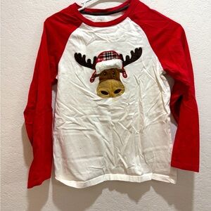 Gymboree size 10 boys long sleeve Christmas moose tee